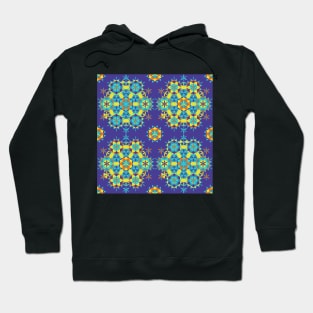 Colorful Flower of Life Pattern on Purple Background Hoodie